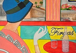 'Louise Brooks visita Firgas... 10-8-1930', 2025. Óleo sobre lienzo. 90x60 cm.