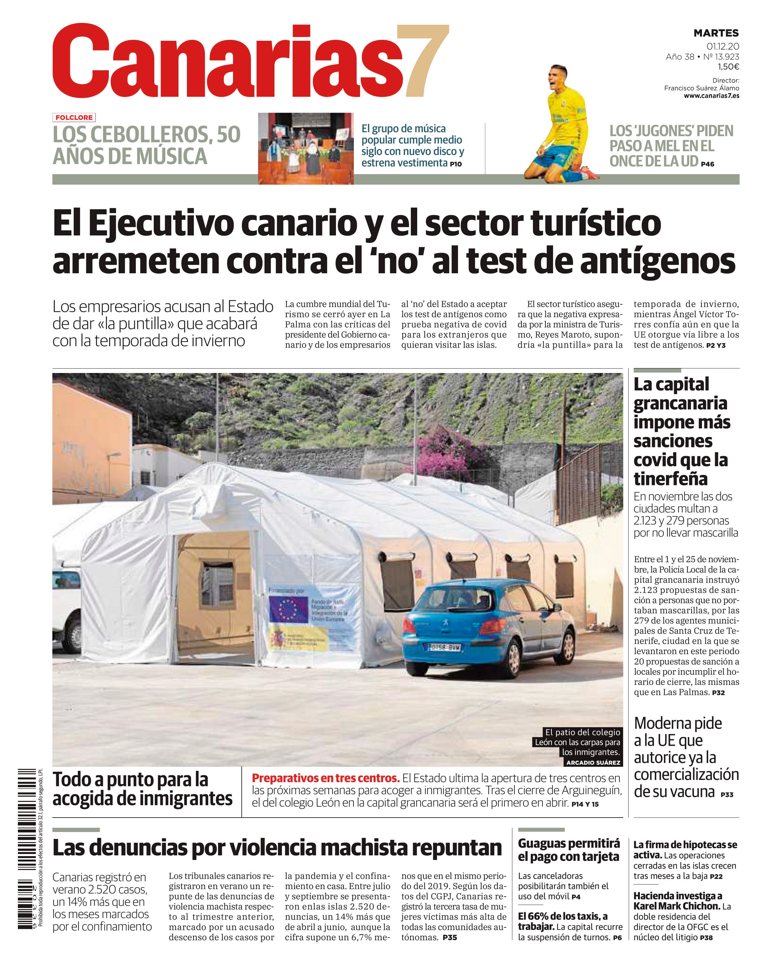 Las portadas que señalaron el campamento de Arguineguín