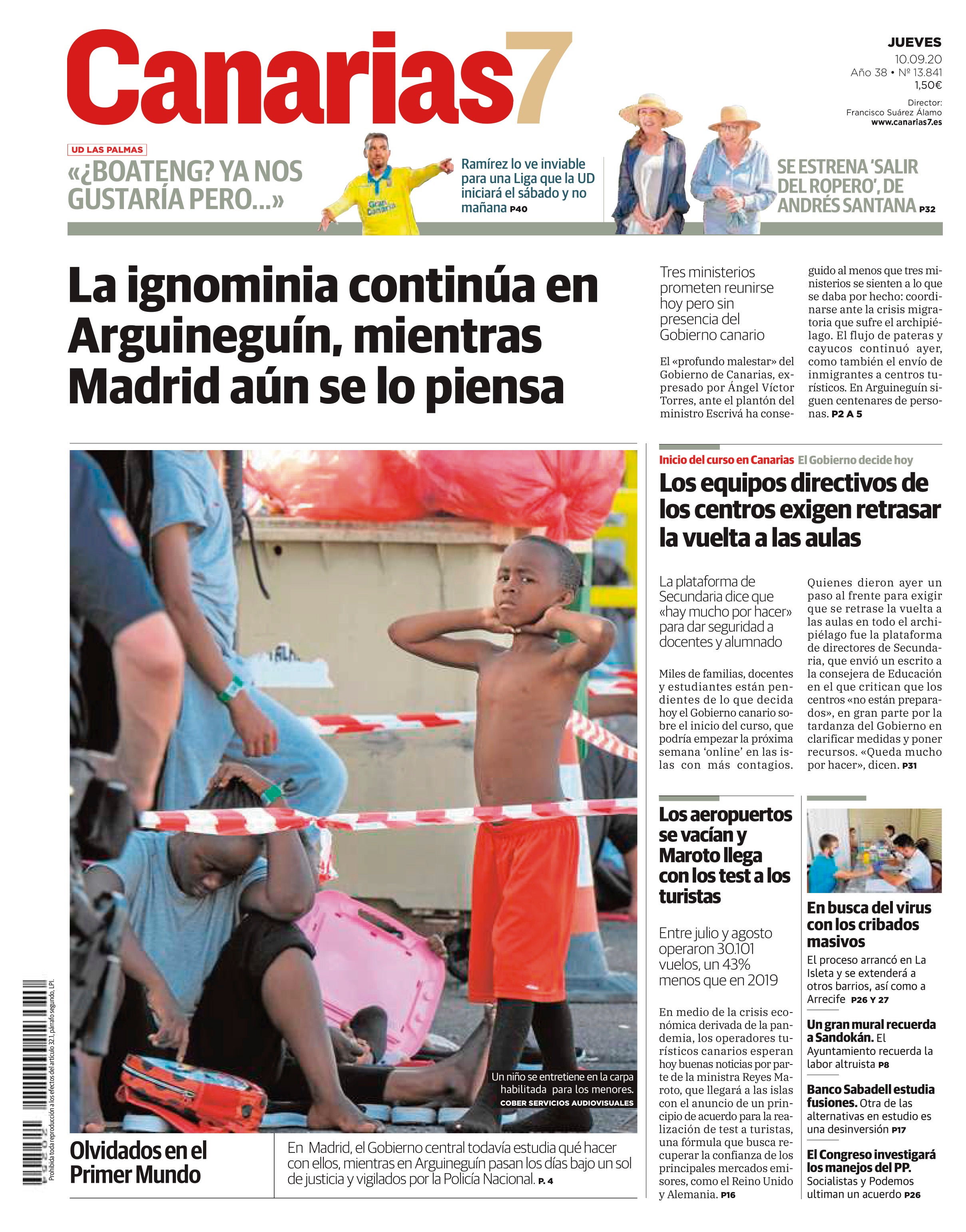 Las portadas que señalaron el campamento de Arguineguín