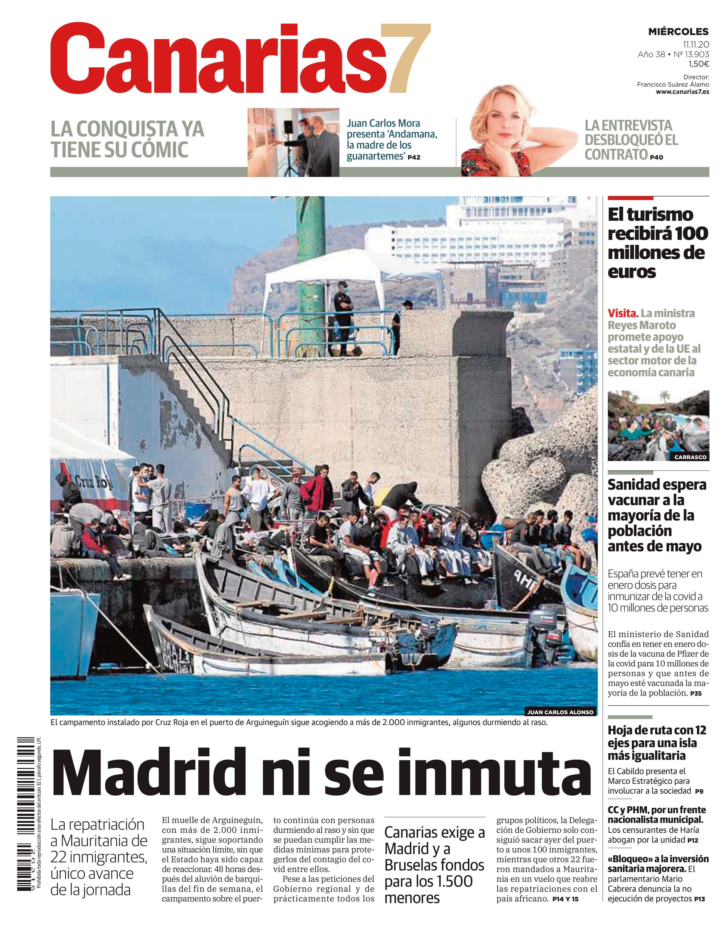 Las portadas que señalaron el campamento de Arguineguín