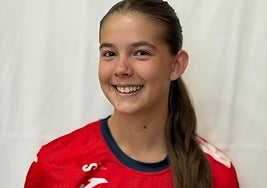 Martha Padrón, luciendo los colores del equipo nacional.