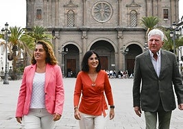 De izquierda a derecha, Gemma Martínez, Carolina Darias y Pedro Quevedo.