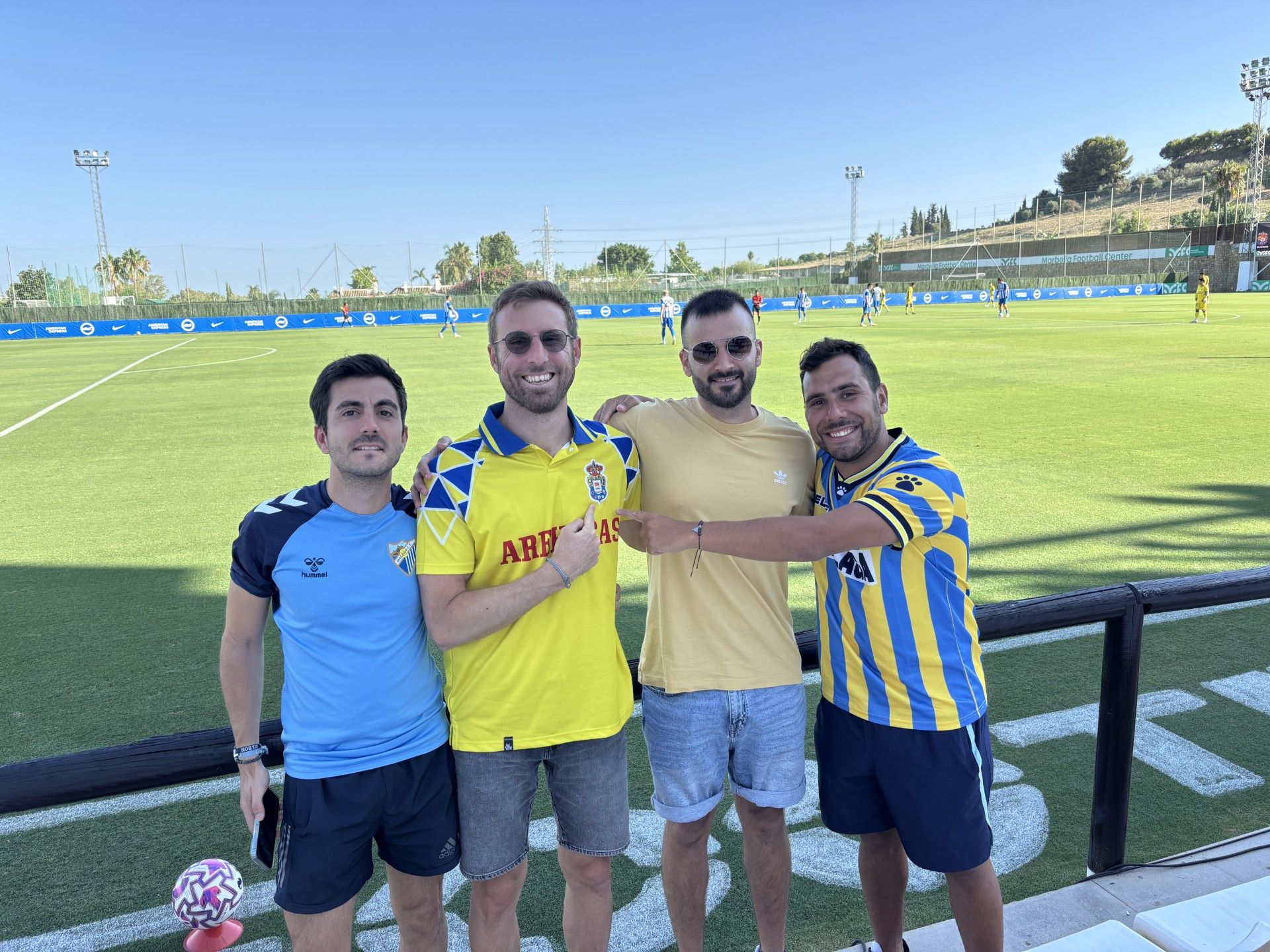 Fernando Rodero, David de la Torre, Juan Manuel Velasco y Manolo Rodrigo, en el Marbella Football Center.