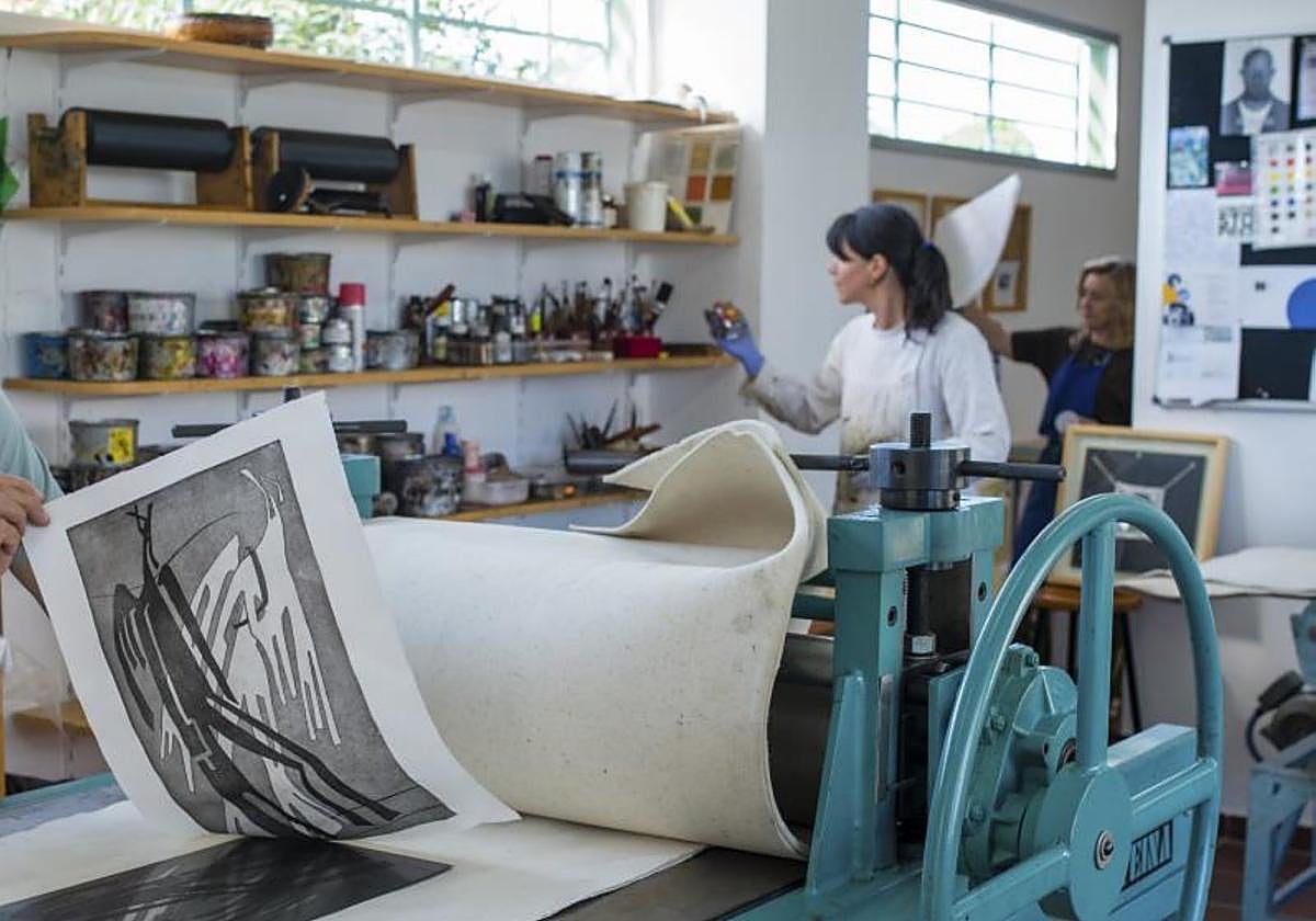 Interior del Taller de Grabado del Cabildo grancanario.