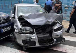Imagen del vehículo sustraído tras el accidente