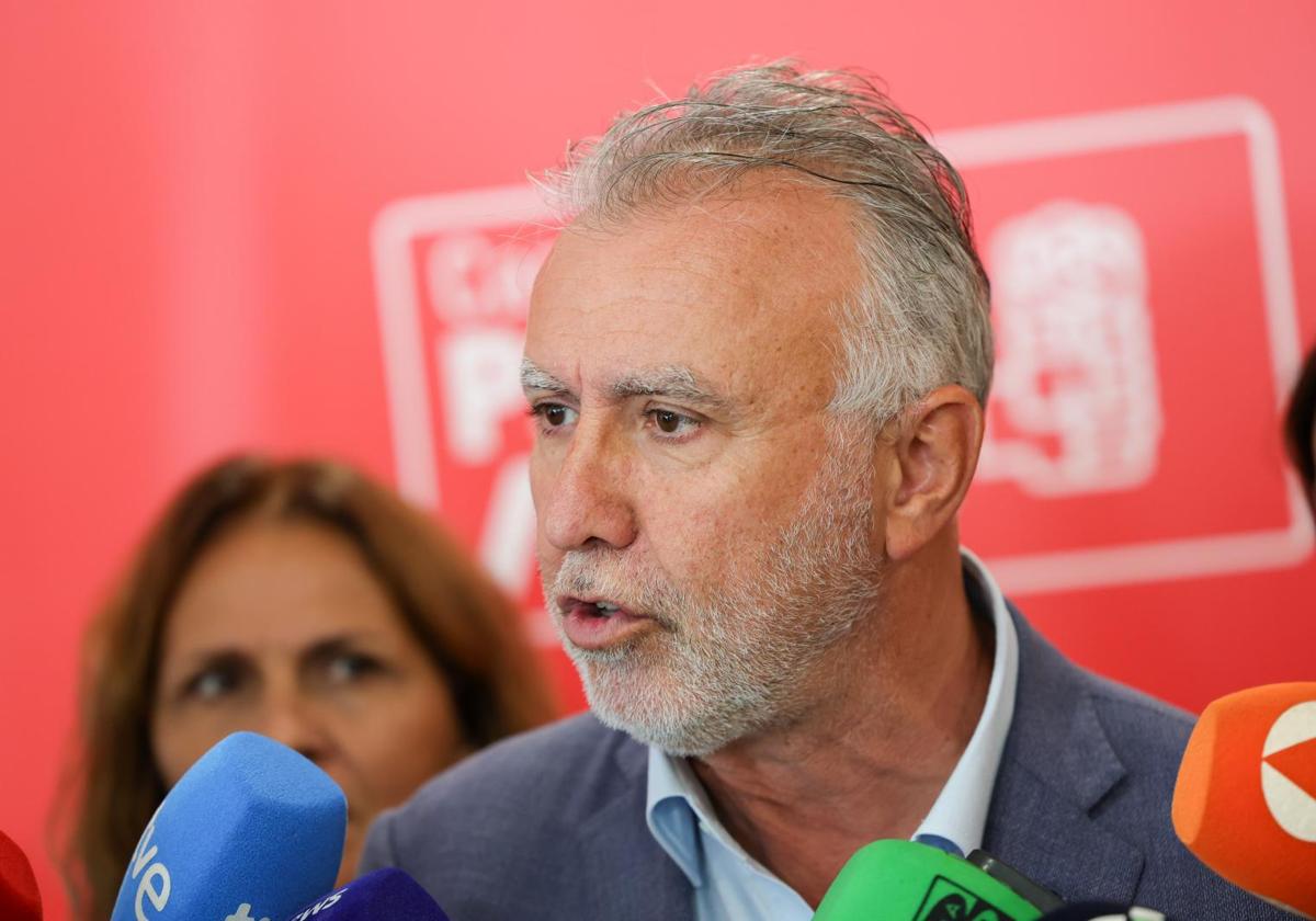 El ministro de Política Territorial y Memoria Democrática, Ángel Víctor Torres, este miércoles en la capital grancanaria.