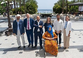 De izq a dcha José Alba, Miguel Gutiérrez, Enrique Montes, Jo Hendrickx, Adrián Calcines y Gisele Gómez.