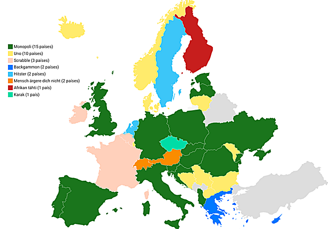 Los juegos de mesa más populares en Europa.