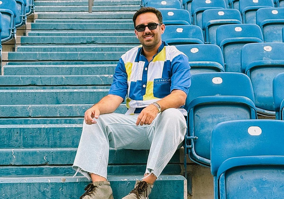 Omar Tadeo, en la grada del Estadio de Gran Canaria, durante el Granca Live Fest.
