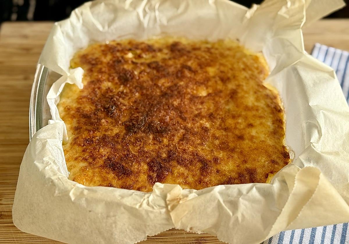 Pastel de calabacines y puerros