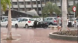 Imagen de las fuertes lluvias en el sur de Gran Canaria.