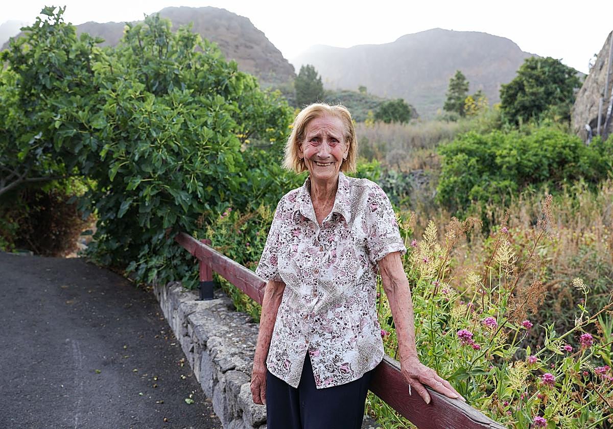 Pino Alejandro, una de las mujeres que vivieron la época de la aparcería en El Rincón de Tenteniguada.
