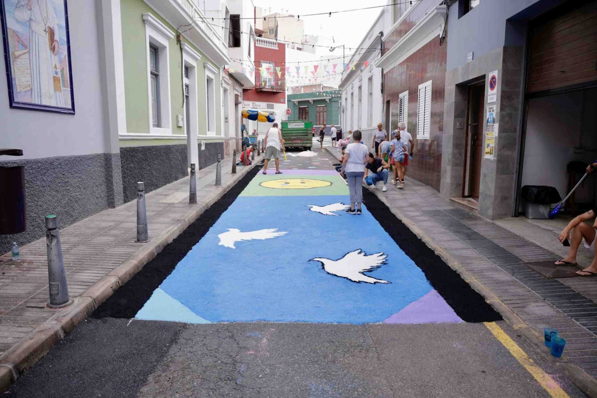 Alfombras para celebrar las fiestas de San Pío X en La Isleta