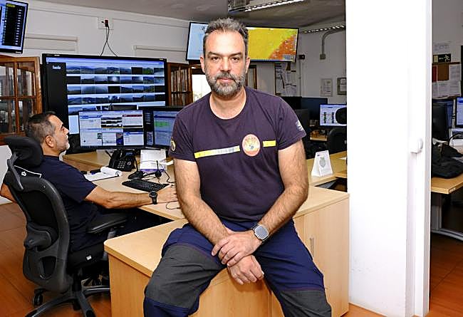 El experto, en la sala del Cecopin.