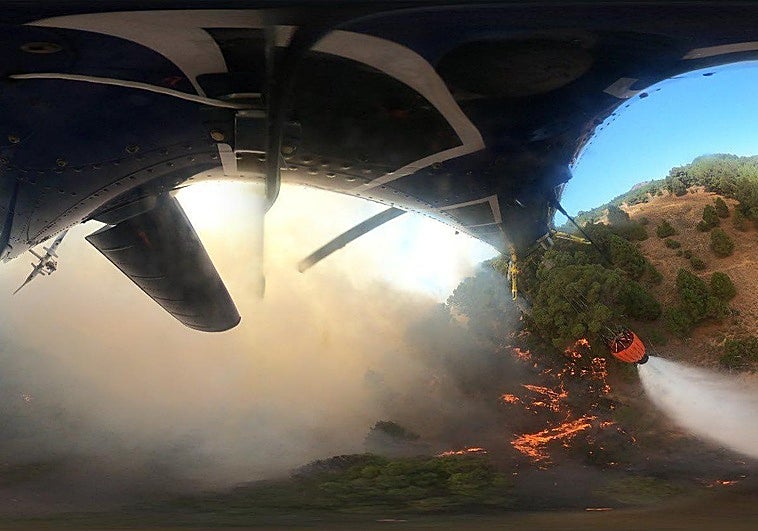 Imagen desde el helicóptero del Eirif.
