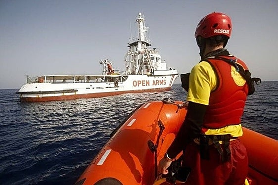 Imagen del exterior del buque Open Arms.
