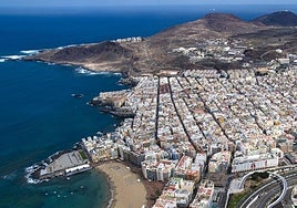 Vista aérea de la ciudad de Las Palmas de Gran Canaria.