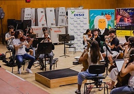 Un momento del ensayo desarrollado en la mañana de este miércoles, en la sede de la OFGC.