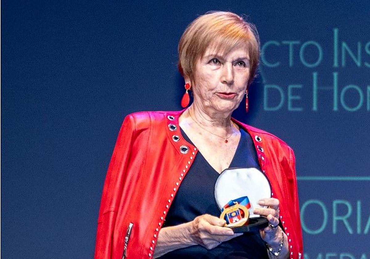 Gregoria González, Yoya, en 2023, cuando Telde le hizo un reconocimiento.