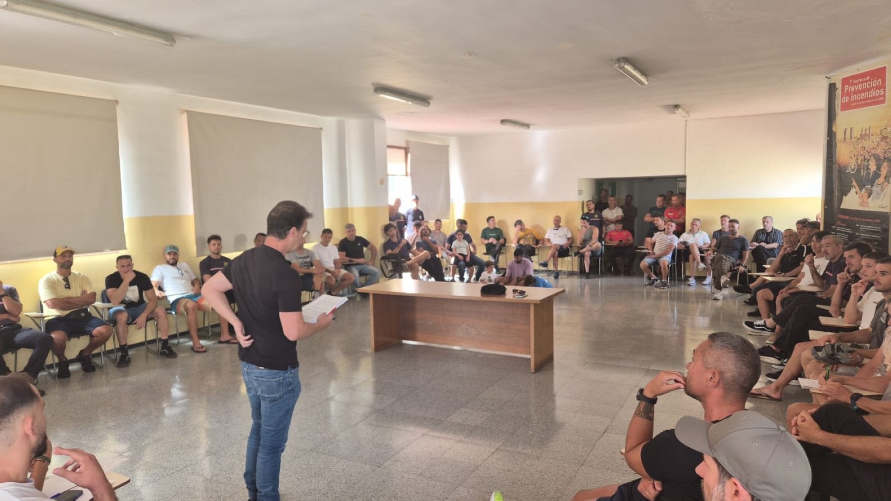 Imagen de la asamblea que se celebró en el parque de Miller.