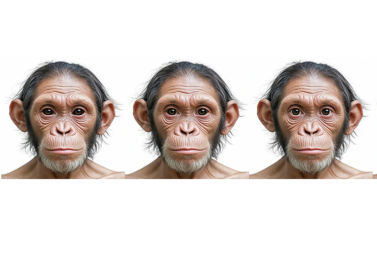 Expresiones faciales de homínidos.
