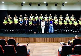 Foto de familia, durante el acto en el Espacio Cultural Jesús Arencibia.