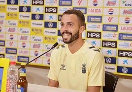 Kirian Rodríguez en la rueda de prensa de este jueves.