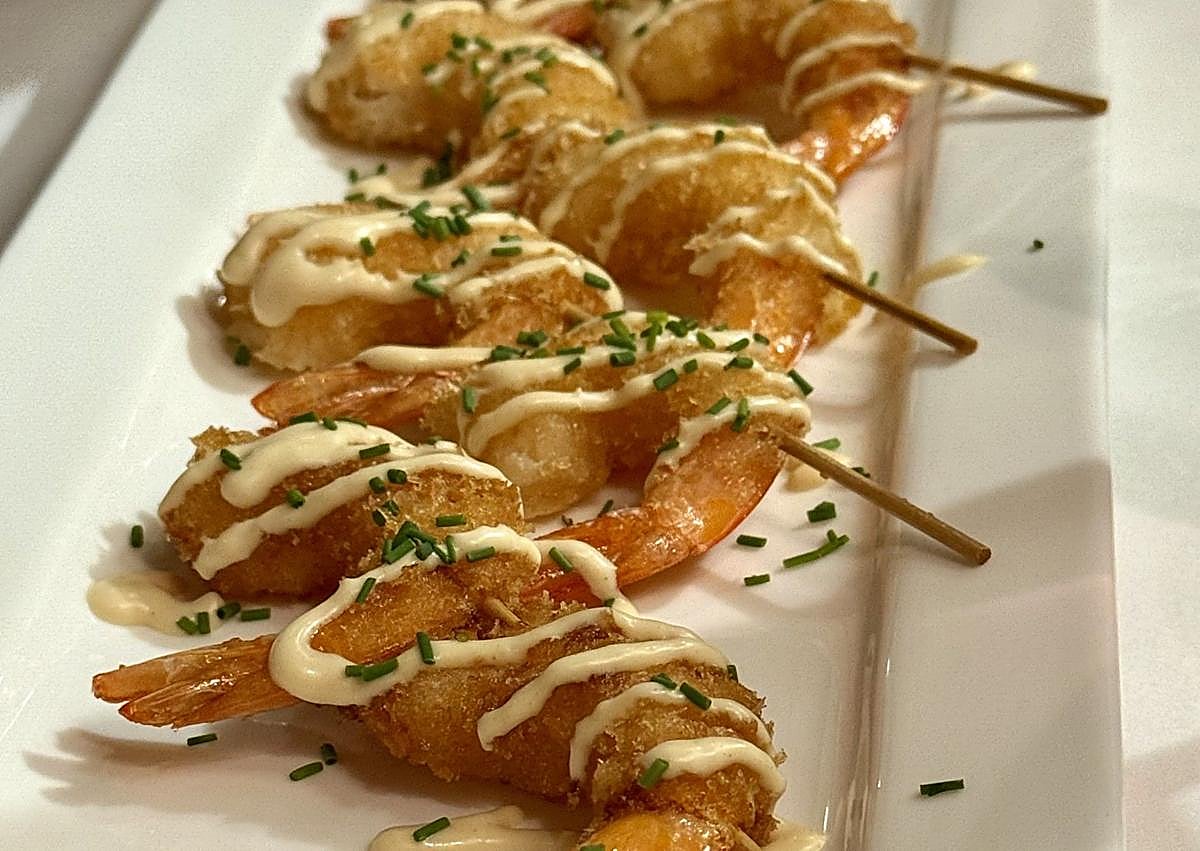 Imagen secundaria 1 - Champiñones, langostinos y jamón