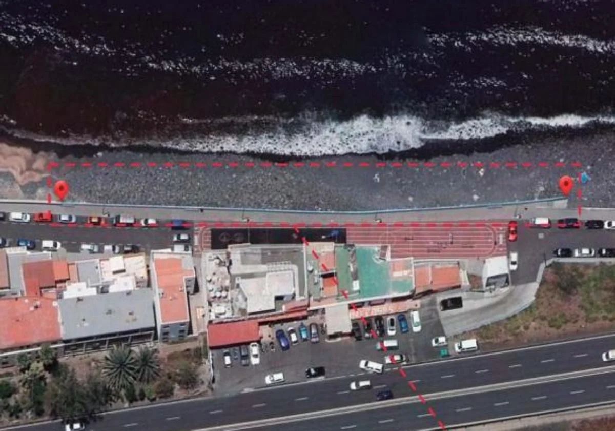 Zona donde se reconstruirá el muro de el Altillo, en Moya.