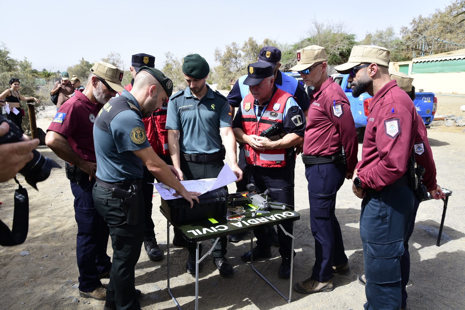 Despliegue de seguridad para proteger las dunas de Maspalomas
