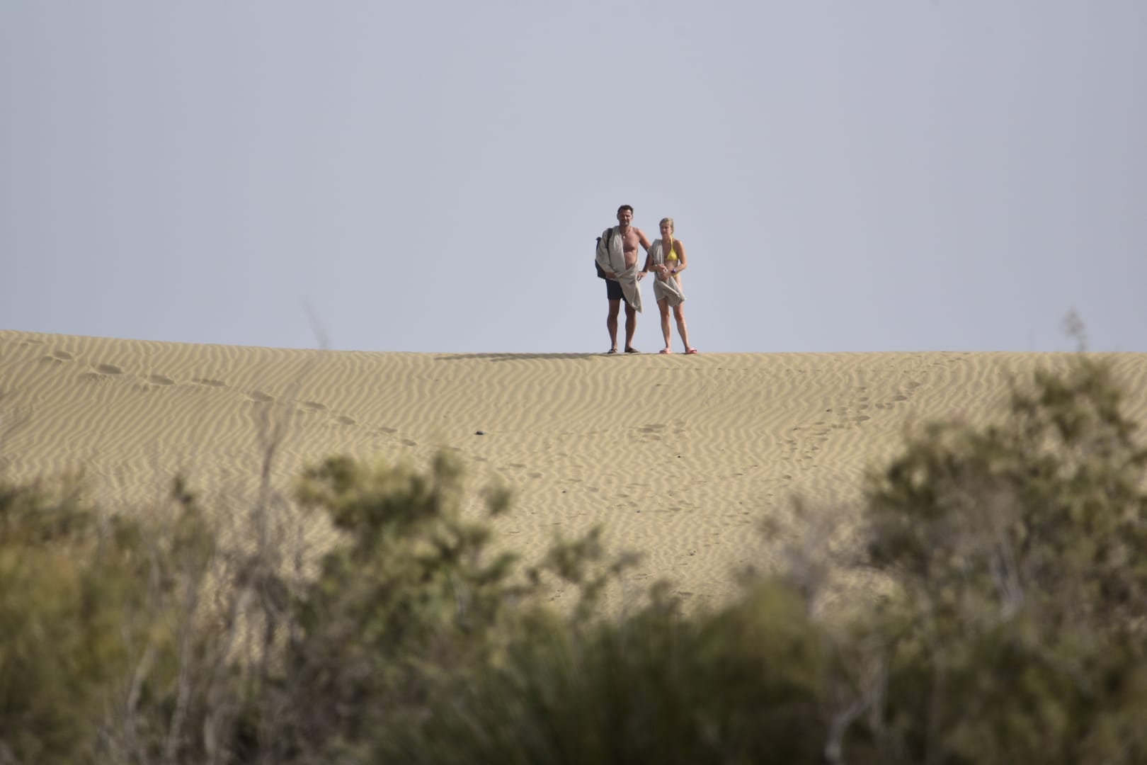 Despliegue de seguridad para proteger las dunas de Maspalomas