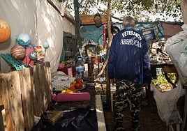 Una de las personas sintecho en San Bartolomé de Tirajana.