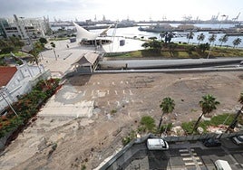 Estado del solar en que se desarrollaban las obras de la MetroGuagua.