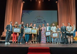 Foto de los premiados en los Premios Joven Canarias 2025.