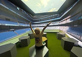 Elías durante su visita al Estadio Santiago Bernabéu este jueves.