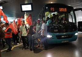 Movilizaciones en la Estación de San Telmo el pasado 17 de septiembre.