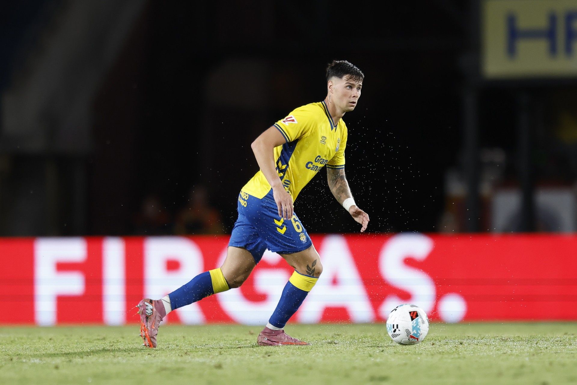 Sergio Barcia, en el choque ante el Almería.