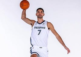 Aldama, en una imagen del Media Day de los Grizzlies.