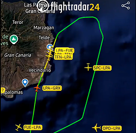 Captura del recorrido que hizo el avión.