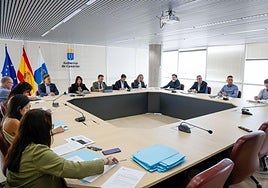 Segunda reunión de la Comisión Canaria de Acción Climática y Energía celebrada este martes.