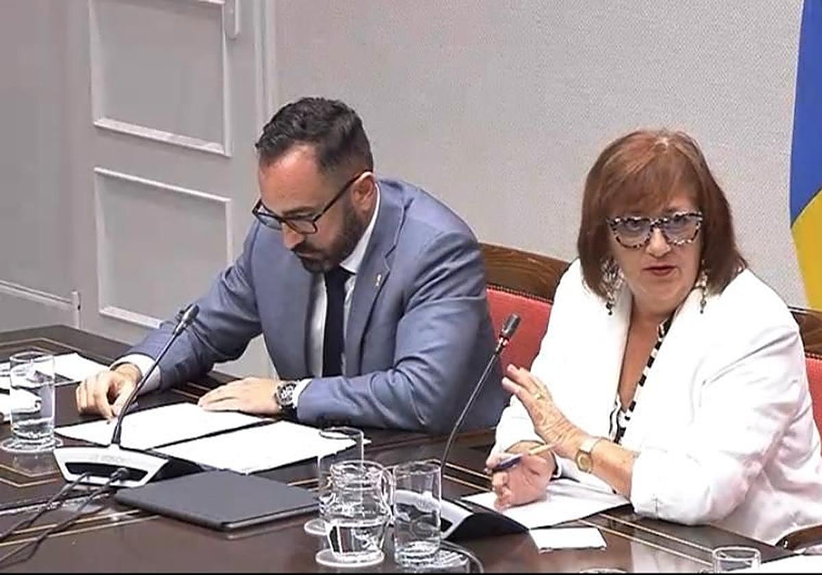 Javier Valentín y Doris Borrego este miércoles en Comisión Parlamentaria.