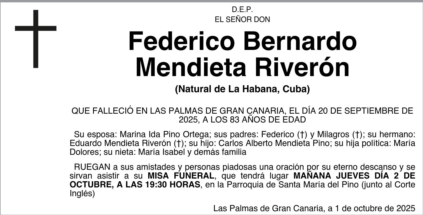 Federico Bernardo Mendieta Riverón