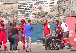 Imagen de Lionel Ramírez tras ser rescatado.