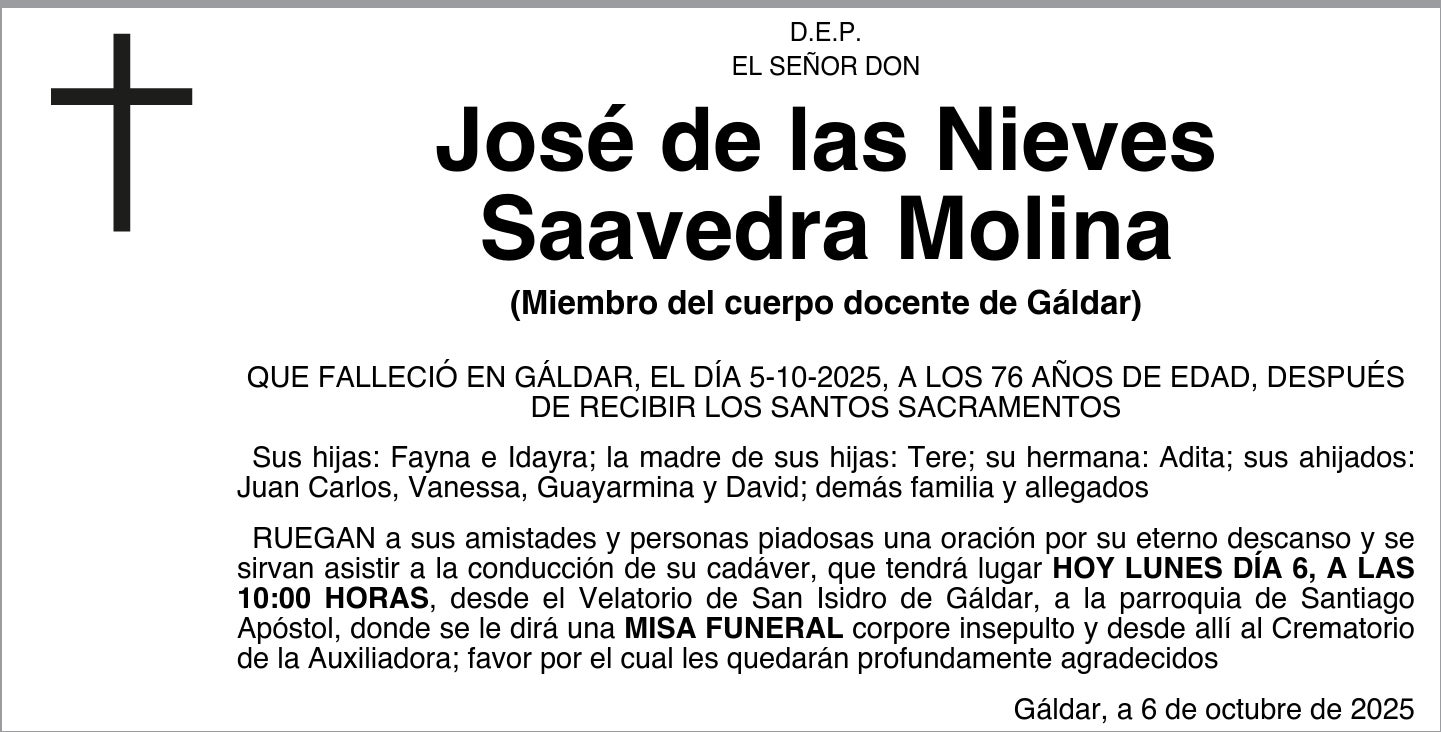 José de las Nieves Saavedra Molina