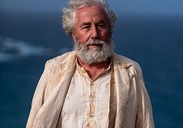 El timplista majorero, caracterizado de Agustín Afonso Ferrer, el médico de los corderos.