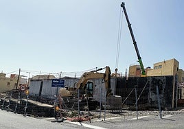 Obras del nuevo edificio de La Tablilla, en Agüimes.