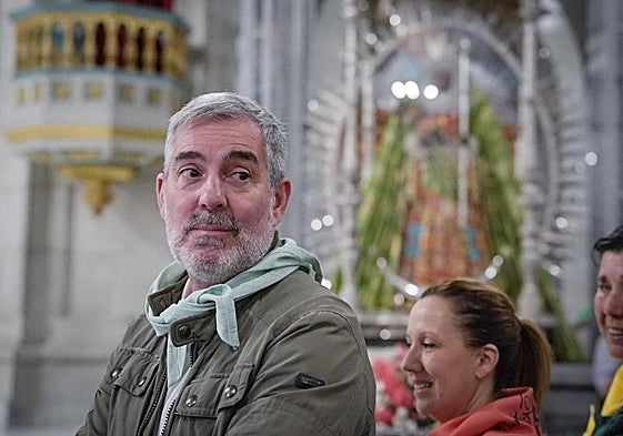 Fernando Clavijo, este sábado en la peregrinación de la Virgen de Candelaria.