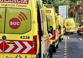 Foto archivo de ambulancias del SUC.
