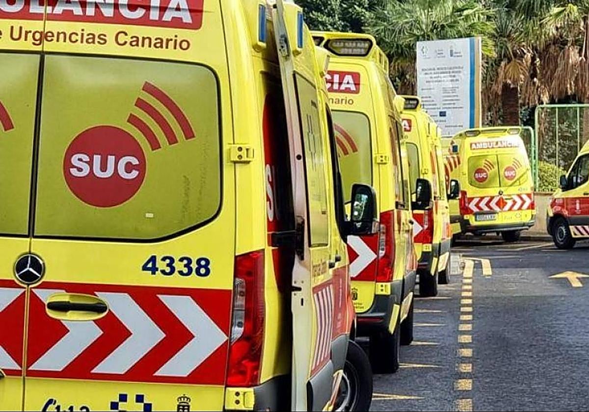 Foto archivo de ambulancias del SUC.