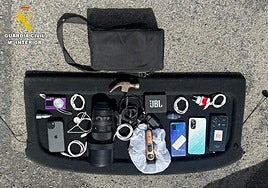 Objetos sustraídos por los detenidos en Lanzarote y Fuerteventura.